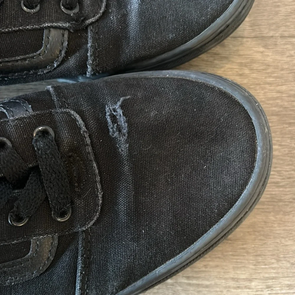 Vans all black lace up sneakers youth size 5.5